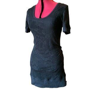 FOXY JEANS - Little black dress bodycon pencil with low back lace fabric medium